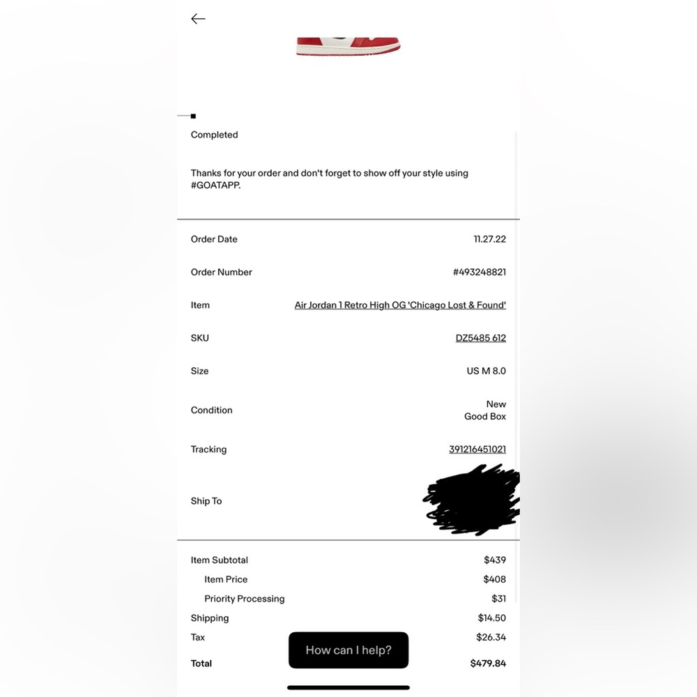 Nike Air Jordan 1 Retro High OG ‘Chicago Lost & Found’ Men’s Size 8 - Picture 11 of 15